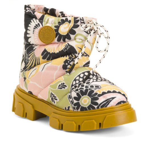 FARM RIO Made In Brazil Vintage Forest Lug Sole Ankle Boots